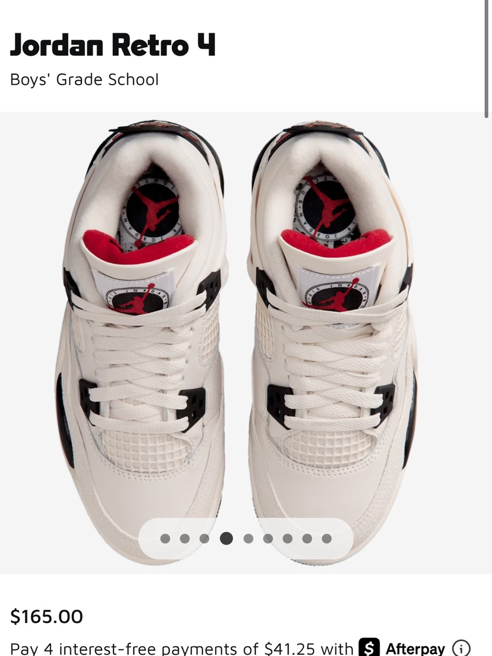 NEW Jordan Retro 4 Sneakers - White with Black & Red Leather Accents